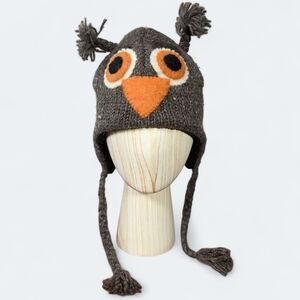 World Market Wool Owl Knit Hat for Kids Fleece Lined Warm Winter